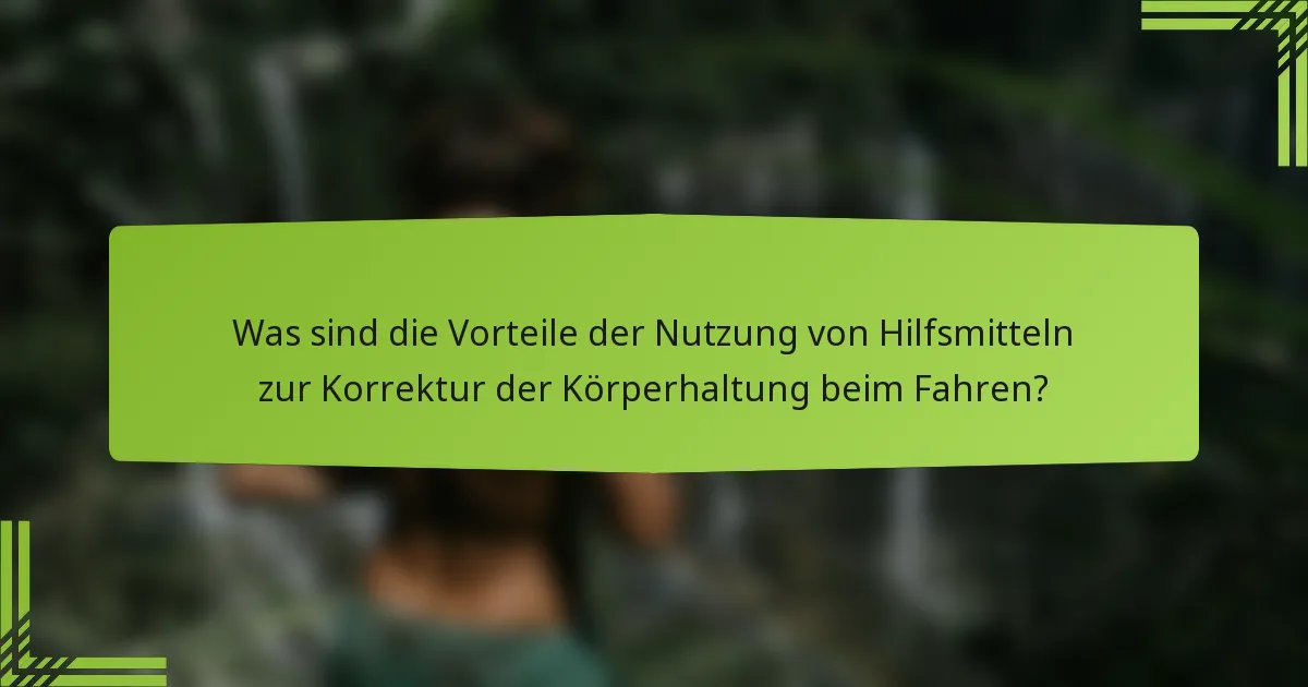 Was sind die Vorteile der Nutzung von Hilfsmitteln zur Korrektur der Körperhaltung beim Fahren?