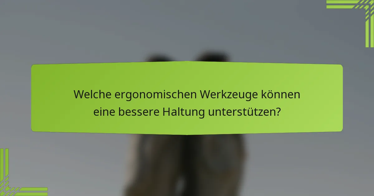 Welche ergonomischen Werkzeuge können eine bessere Haltung unterstützen?