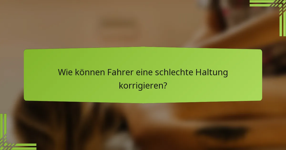 Wie können Fahrer eine schlechte Haltung korrigieren?