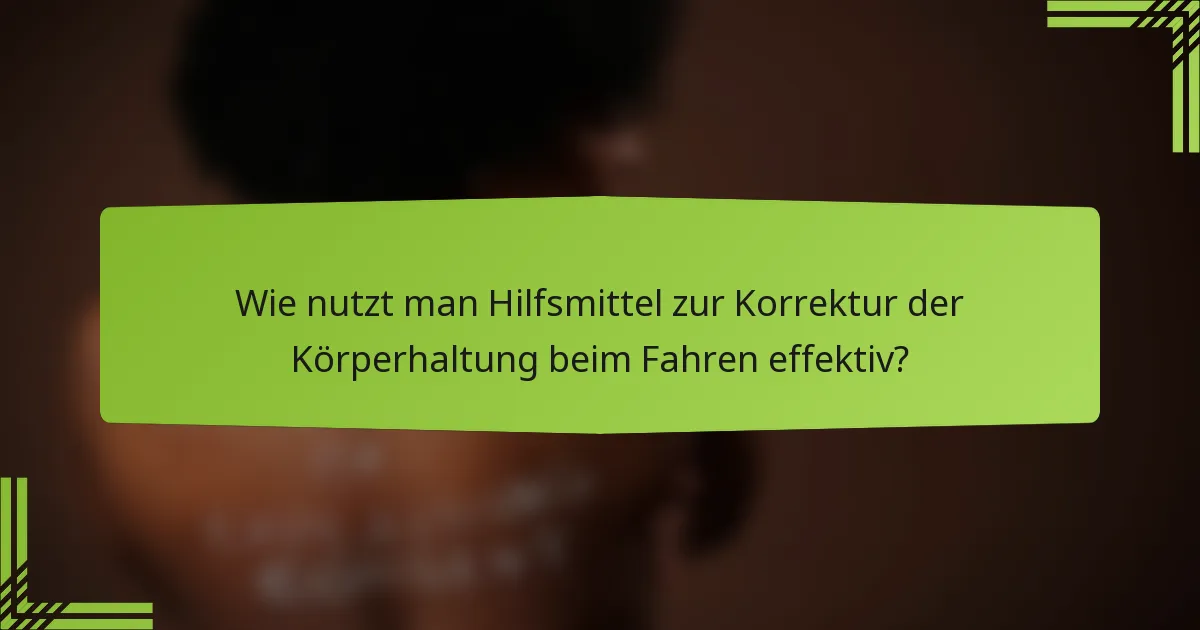 Wie nutzt man Hilfsmittel zur Korrektur der Körperhaltung beim Fahren effektiv?