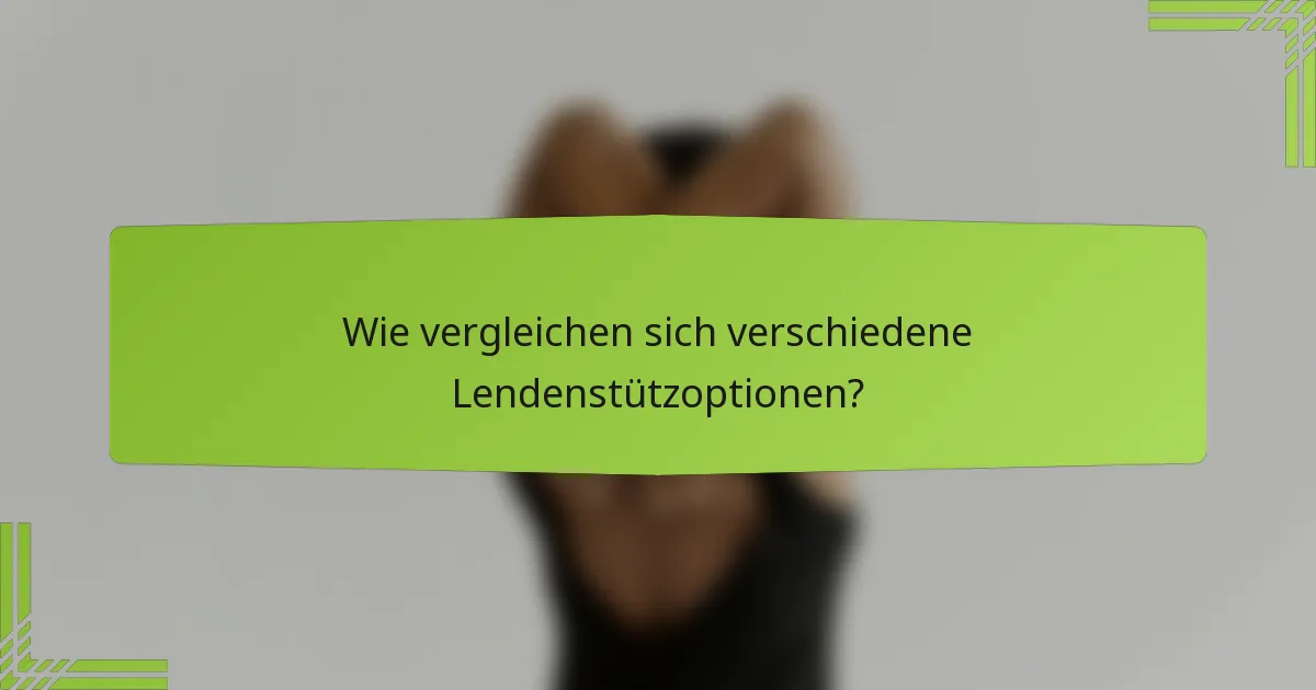 Wie vergleichen sich verschiedene Lendenstützoptionen?