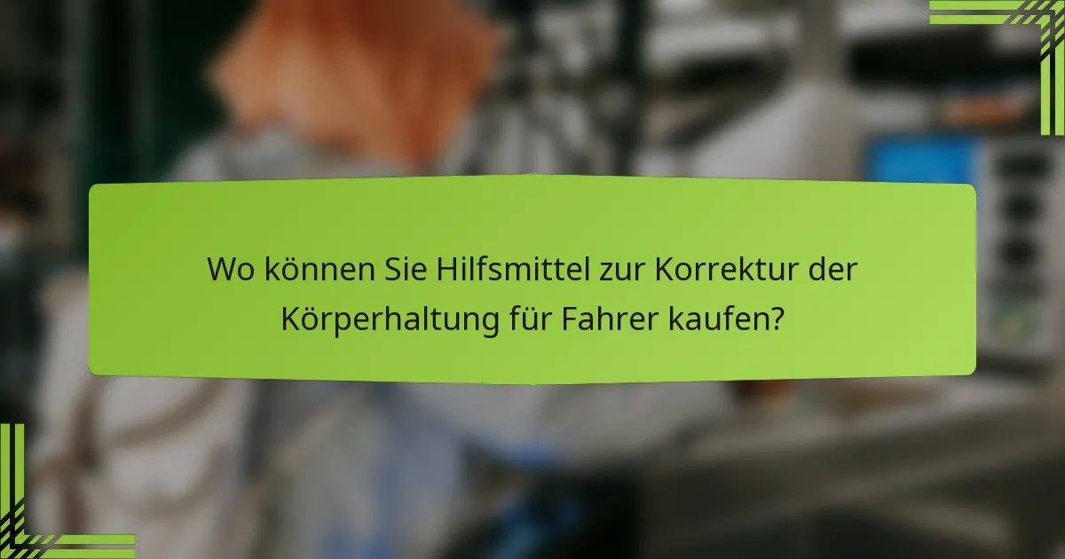 Wo können Sie Hilfsmittel zur Korrektur der Körperhaltung für Fahrer kaufen?